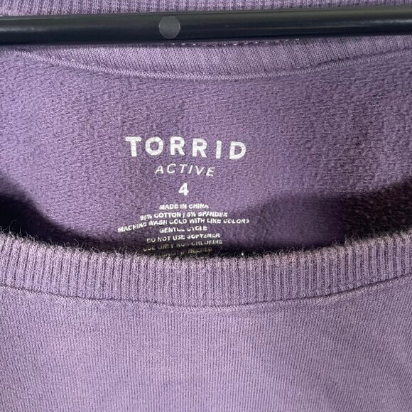 Torrid Everyday Fleece Crew Neck Pullover Womens 4 Plus Purple Tie Dye - Picture 3 of 6
